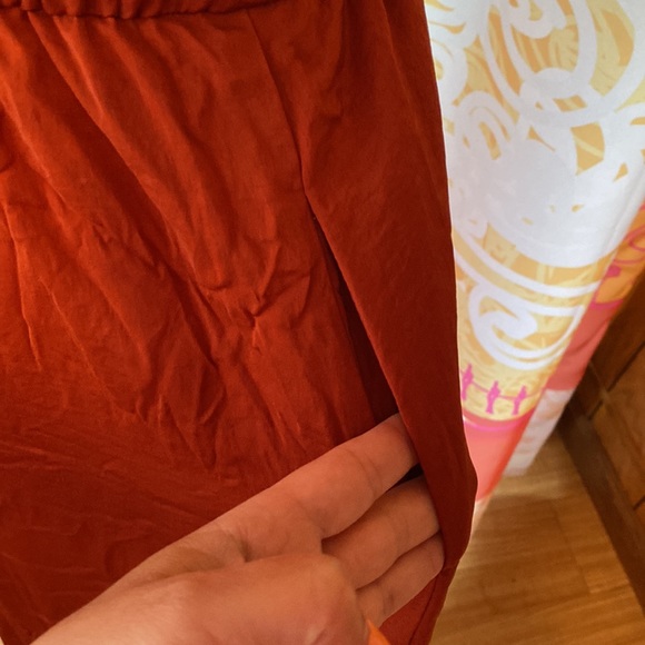 RACHEL ZOE HALTER SILKY MAXI DRESS SIZE 6 TERRACOTTA - Picture 6 of 7